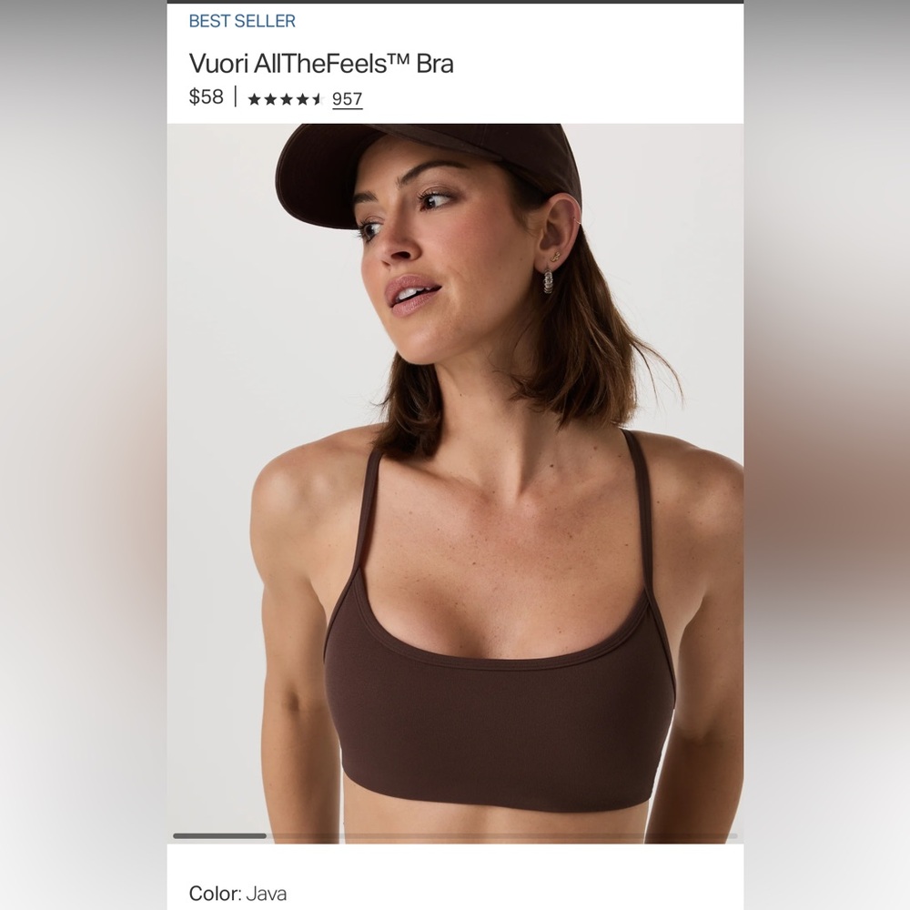 Vuori Brown AllTheFeels Bra